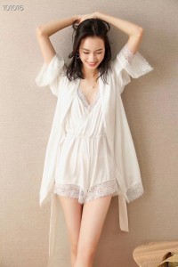 P054 連體吊帶+睡袍套裝/3色/S-L