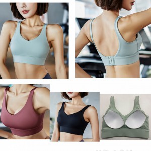 QS1056 U型美背固定胸墊運動內衣/3扣/3色/S-4XL
