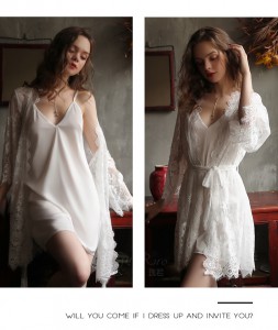P108 性感睡裙睡袍套裝/2色/M-L