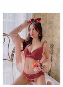 S1124 法式薄杯蕾絲內衣/3扣/4色/70AB-85AB