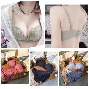 S1048小胸聚攏款螺紋針織花瓣狀性感內衣/5色/70-85ABC